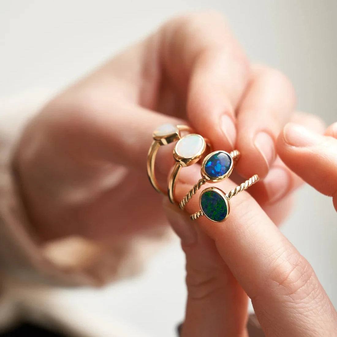 Gold Ring with Oval Opal