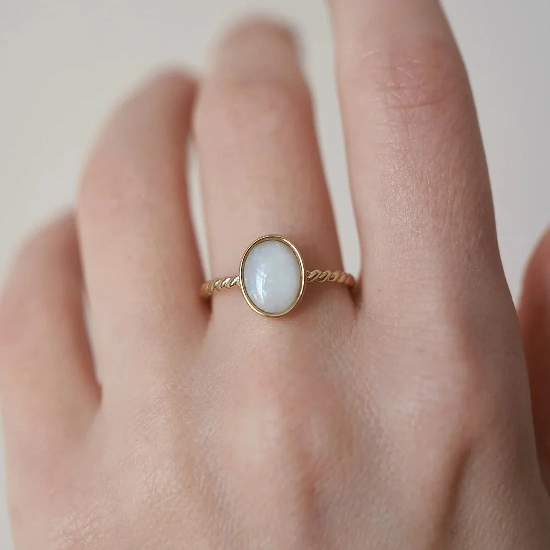 Gold Ring with Oval Opal