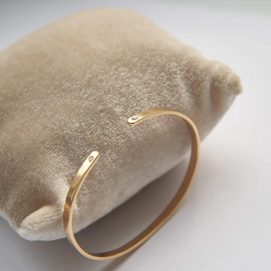 Gold Open Bracelet with Diamonds