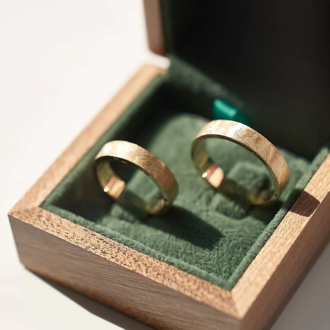 Gold Wedding band with Diamonds