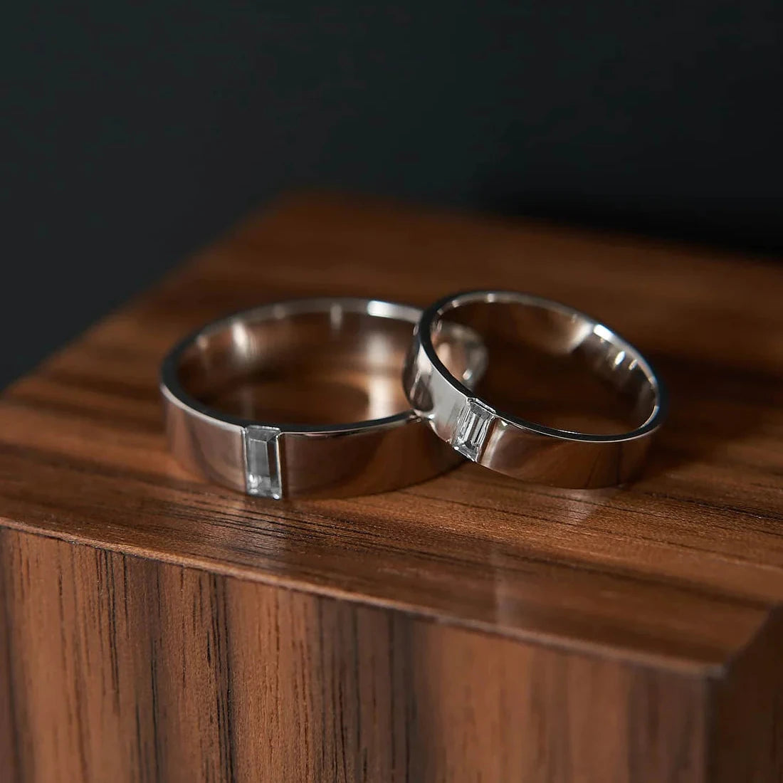 Gold Ring with Baguette Diamond