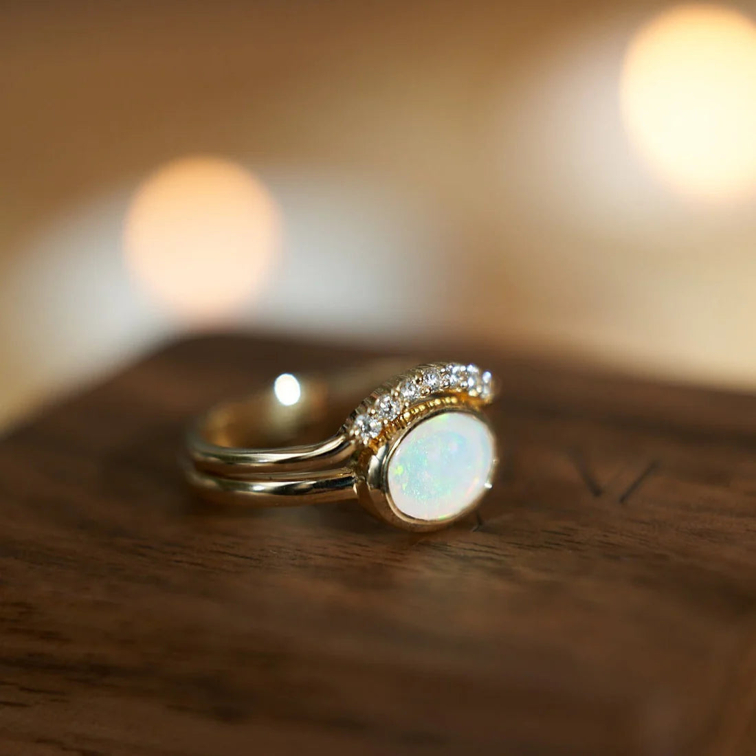 Gold Ring with Oval Opal