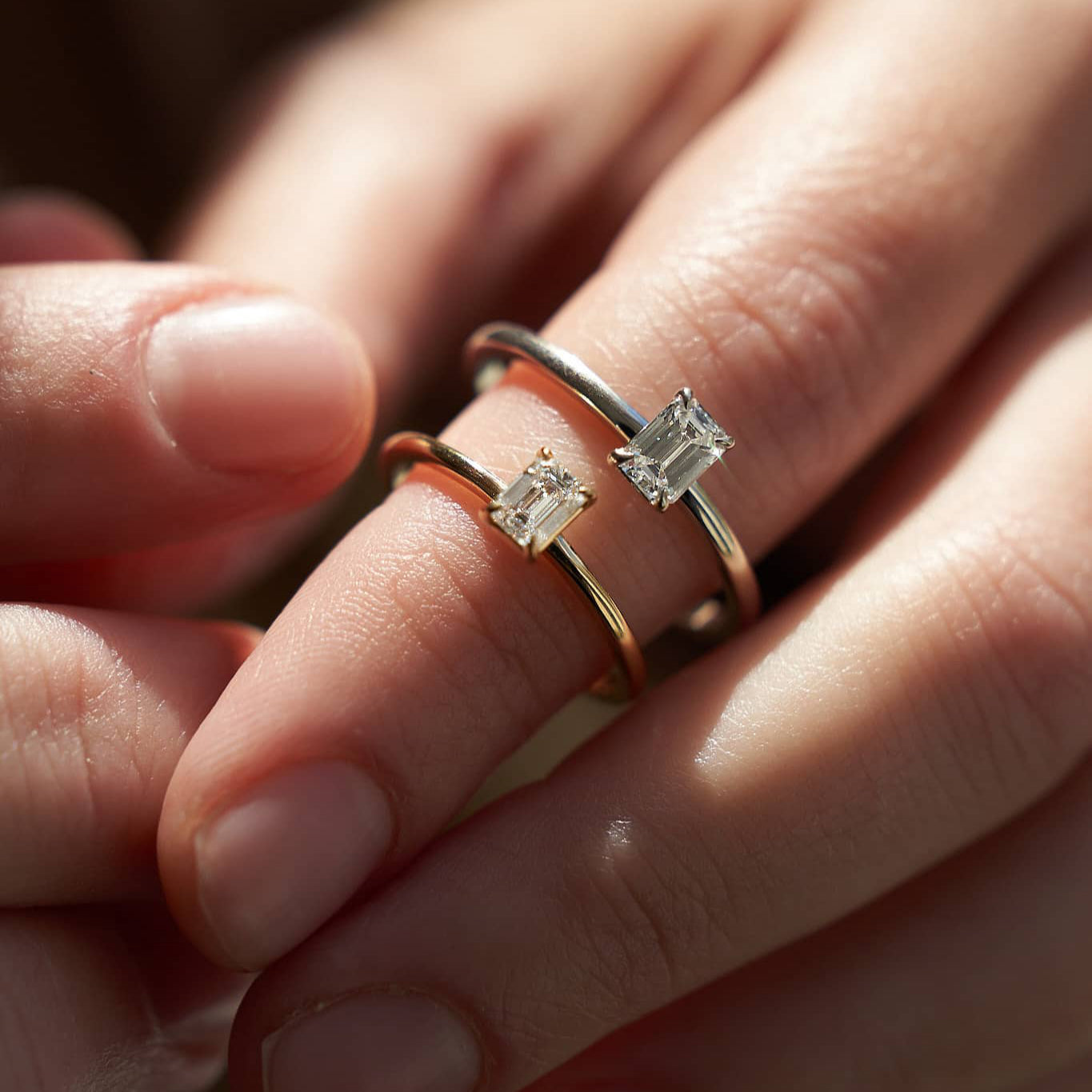 Gold Ring with Emerald Diamond 0,5 ct