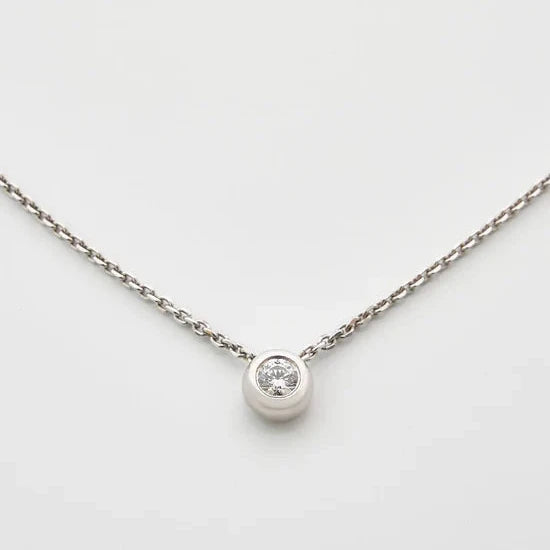 Gold Necklace with Round Diamond 0,2 ct
