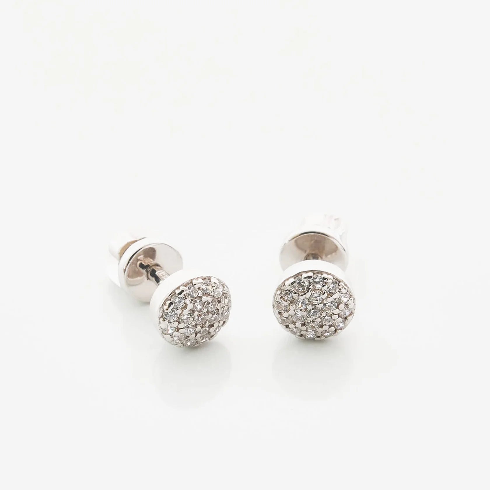Gold Stud Earrings with Diamonds