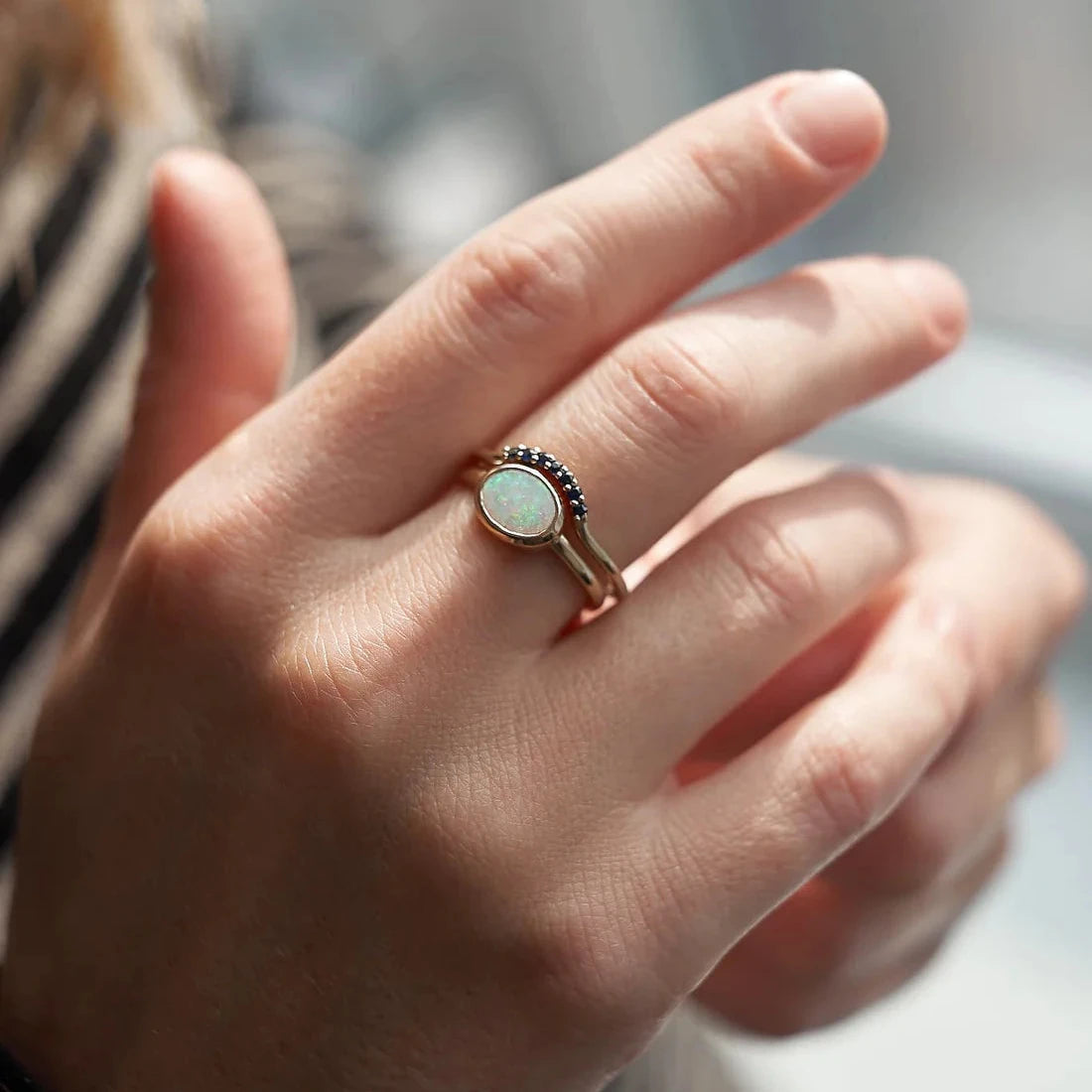 Gold Ring with Sapphires