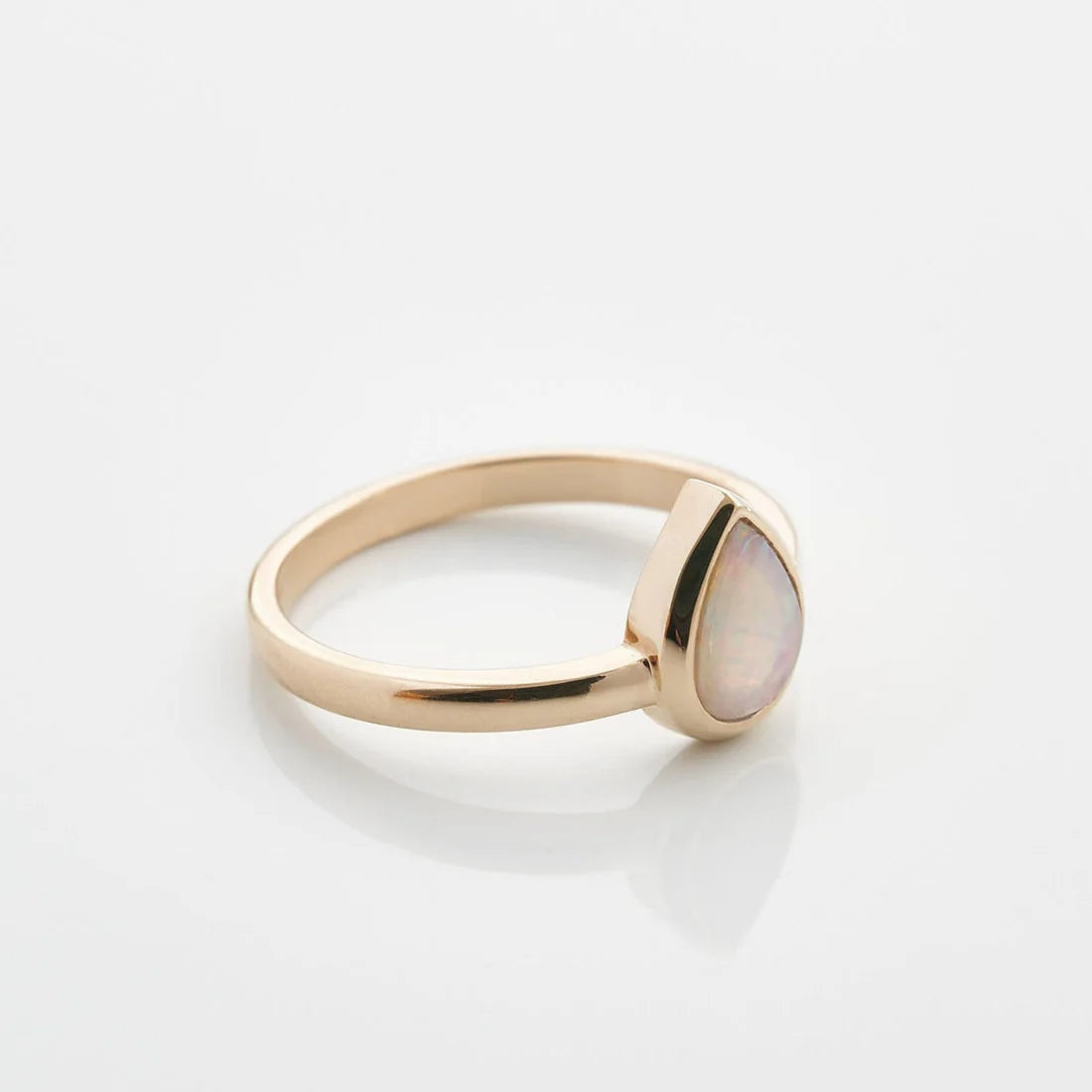 Gold Ring with Pear Opal