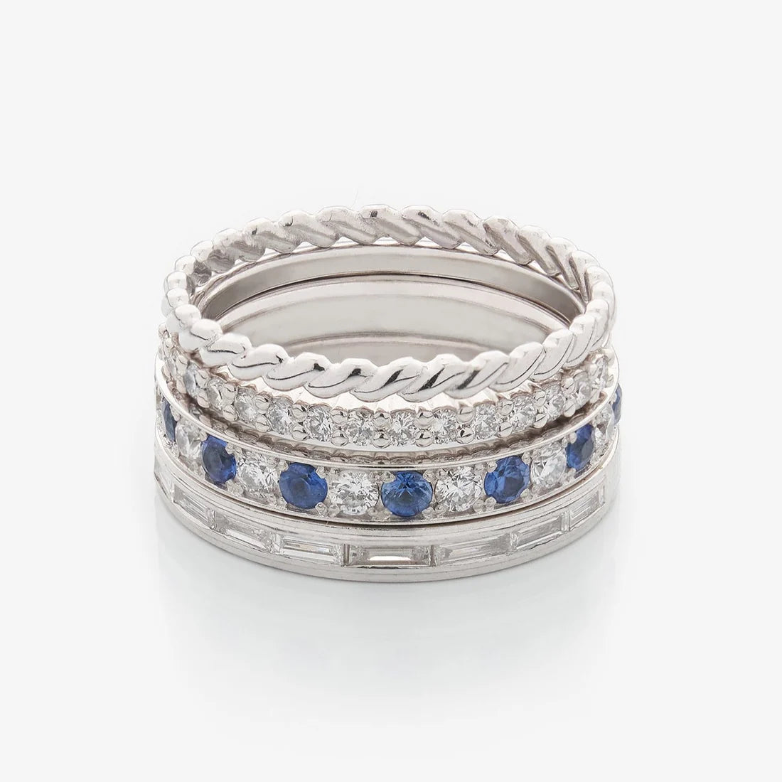 Gold Ring set with Sapphires and Diamonds