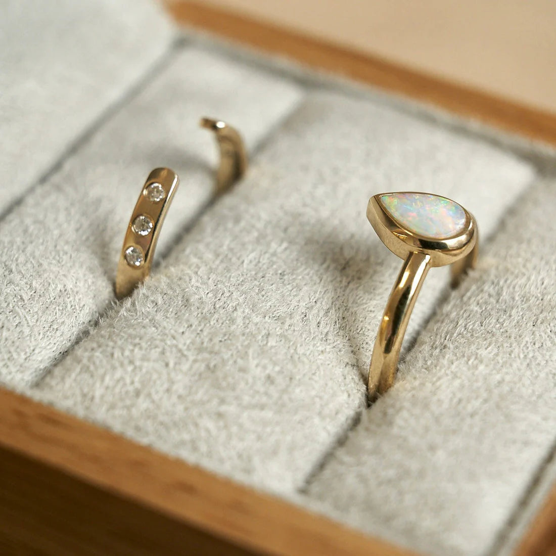 Gold Ring with Pear Opal