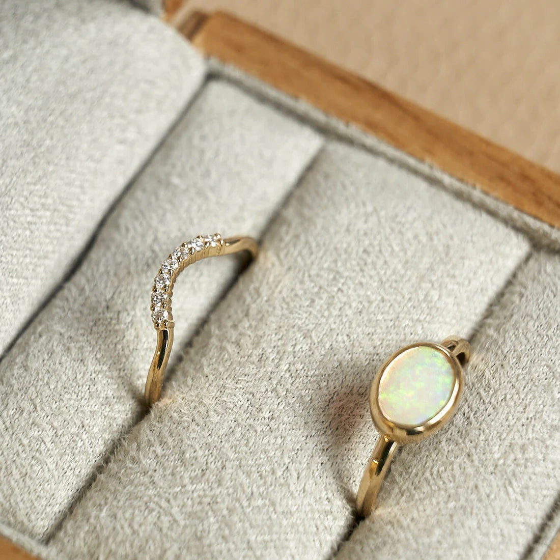 Gold Ring with Oval Opal