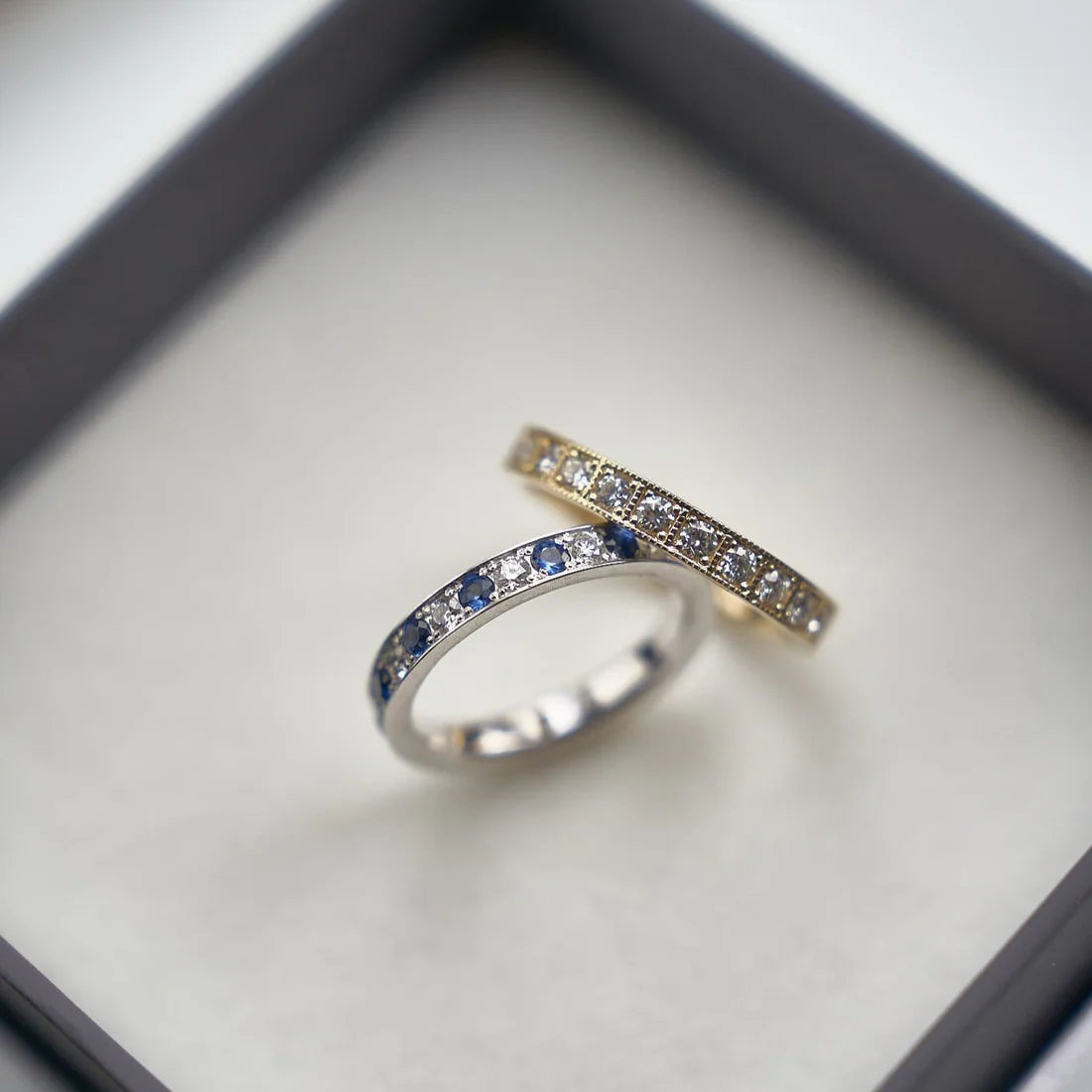 Gold Ring with Sapphires and Diamonds