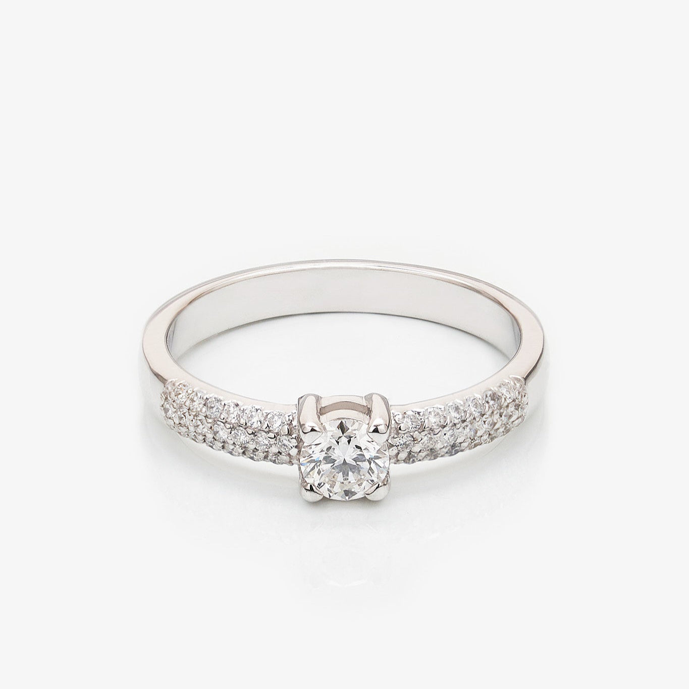 Gold Ring with Round Diamond 0,3 ct