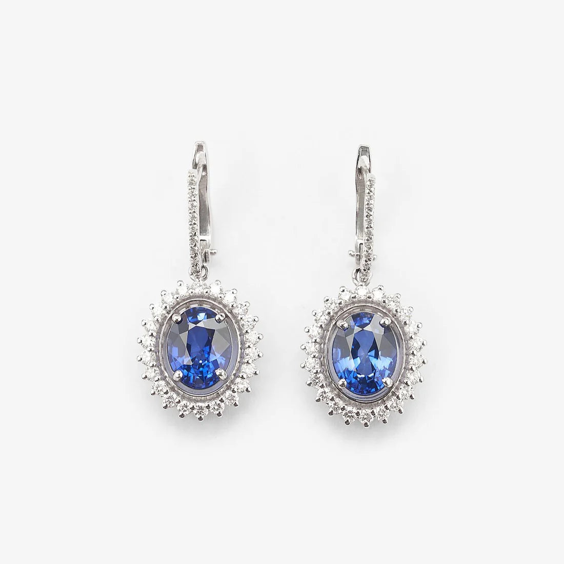 Gold Earrings with Sapphires and Diamonds
