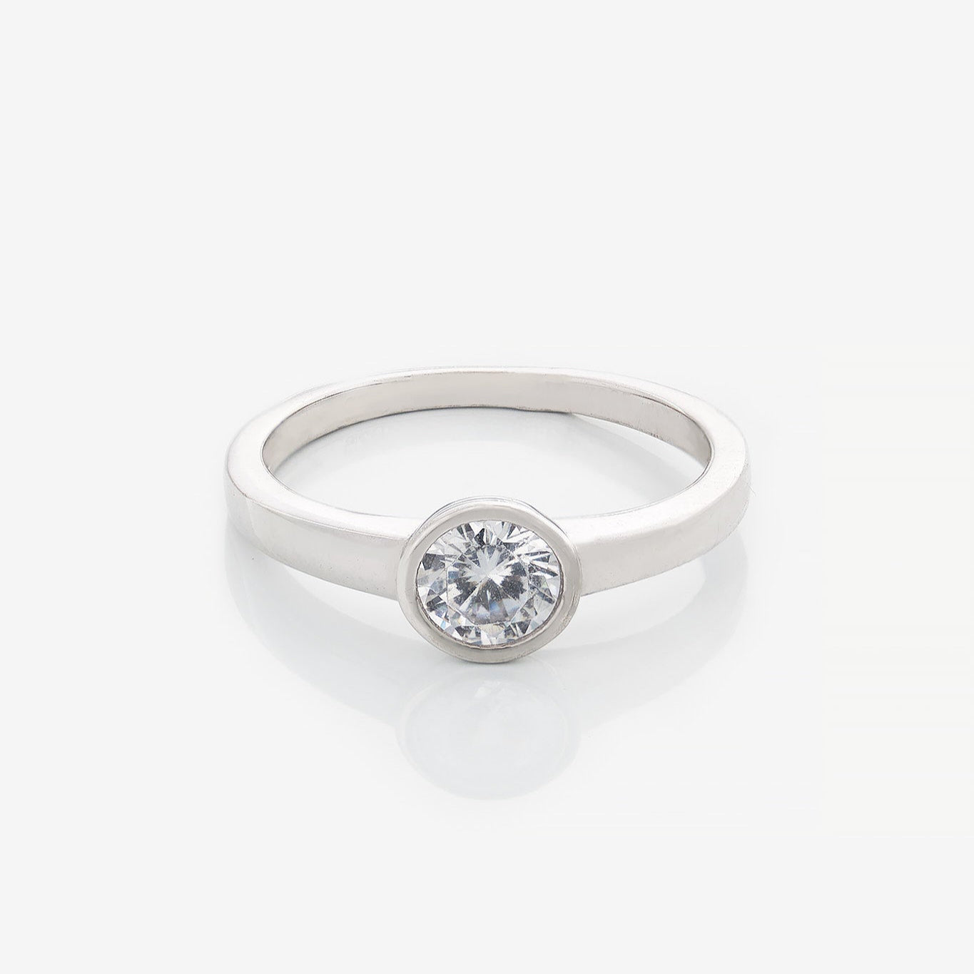 Gold Ring with Round Diamond 0,5 ct