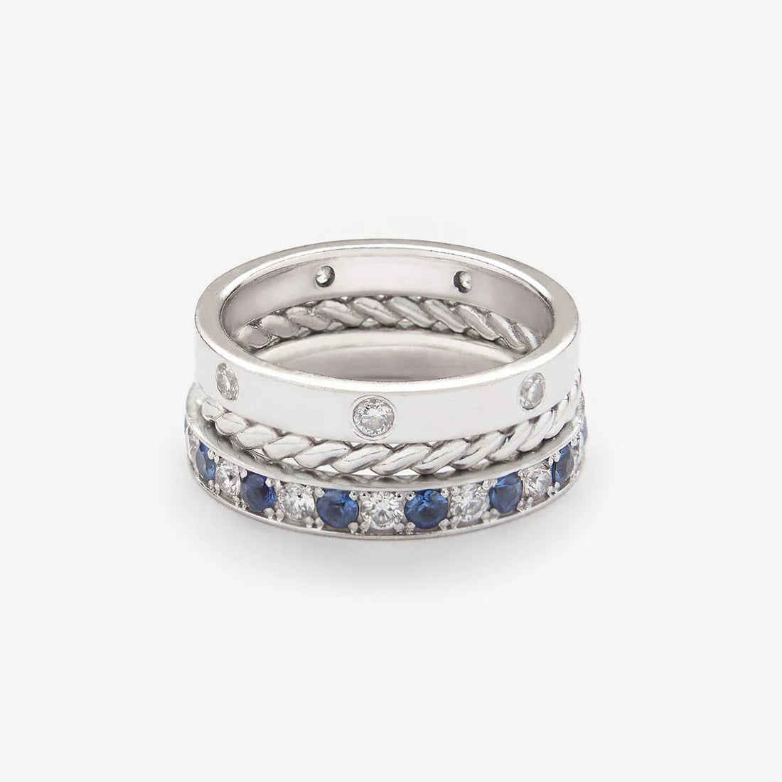 Gold Ring set with Sapphires and Diamonds