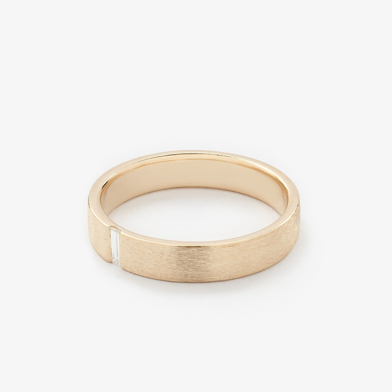 Gold Ring with Baguette Diamond