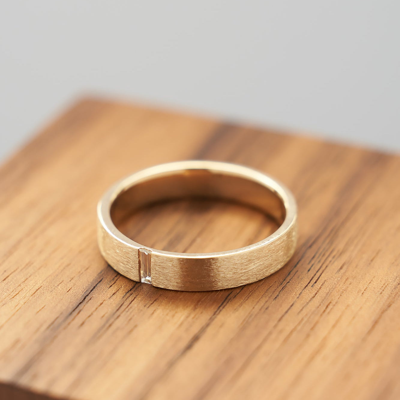 Gold Ring with Baguette Diamond