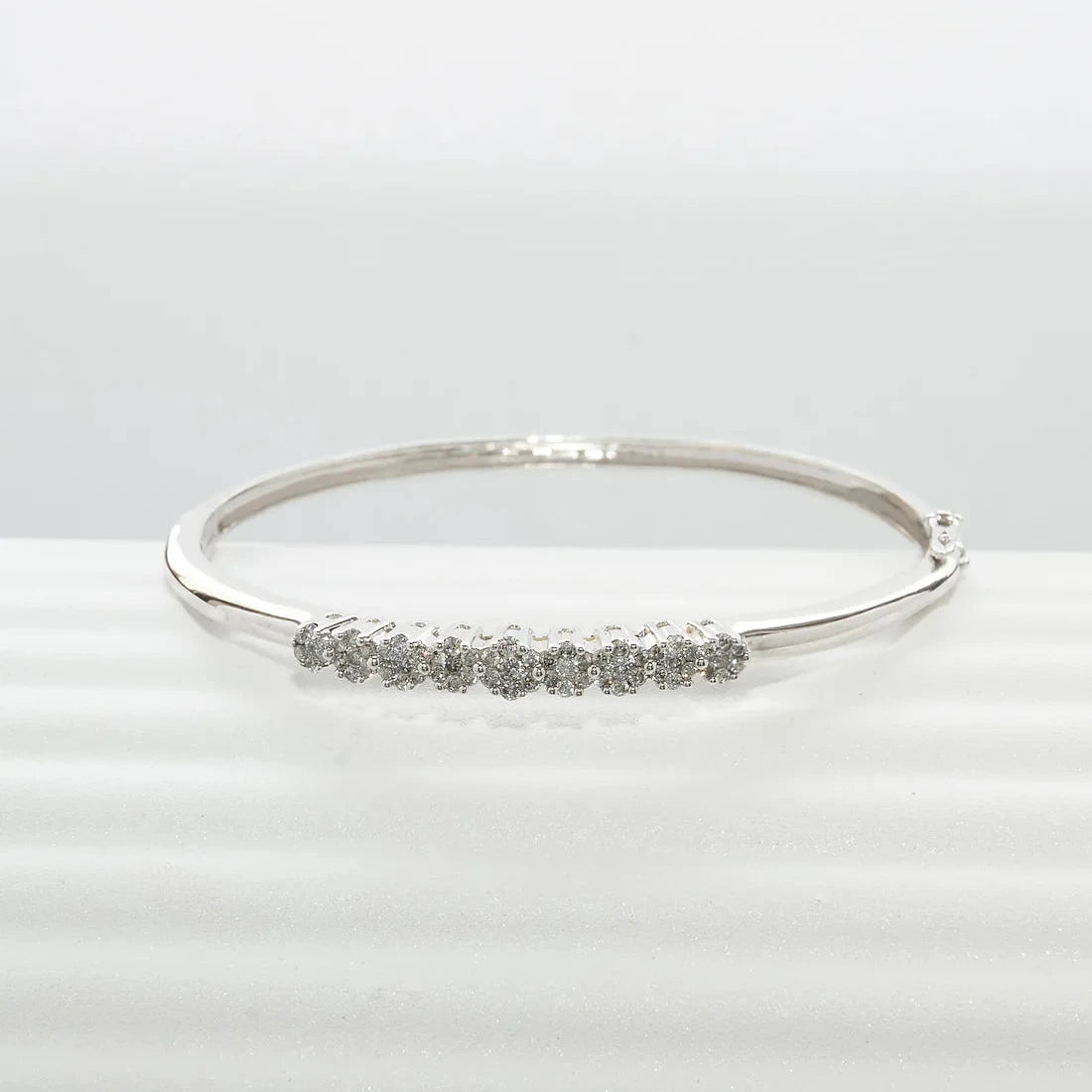 Gold Hard Bracelet with Diamonds