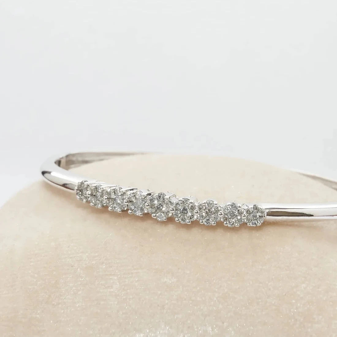 Gold Hard Bracelet with Diamonds