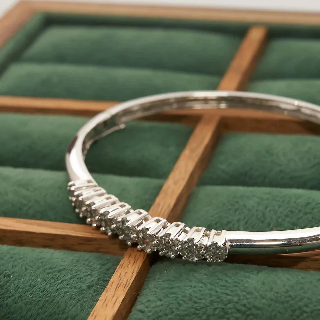 Gold Hard Bracelet with Diamonds