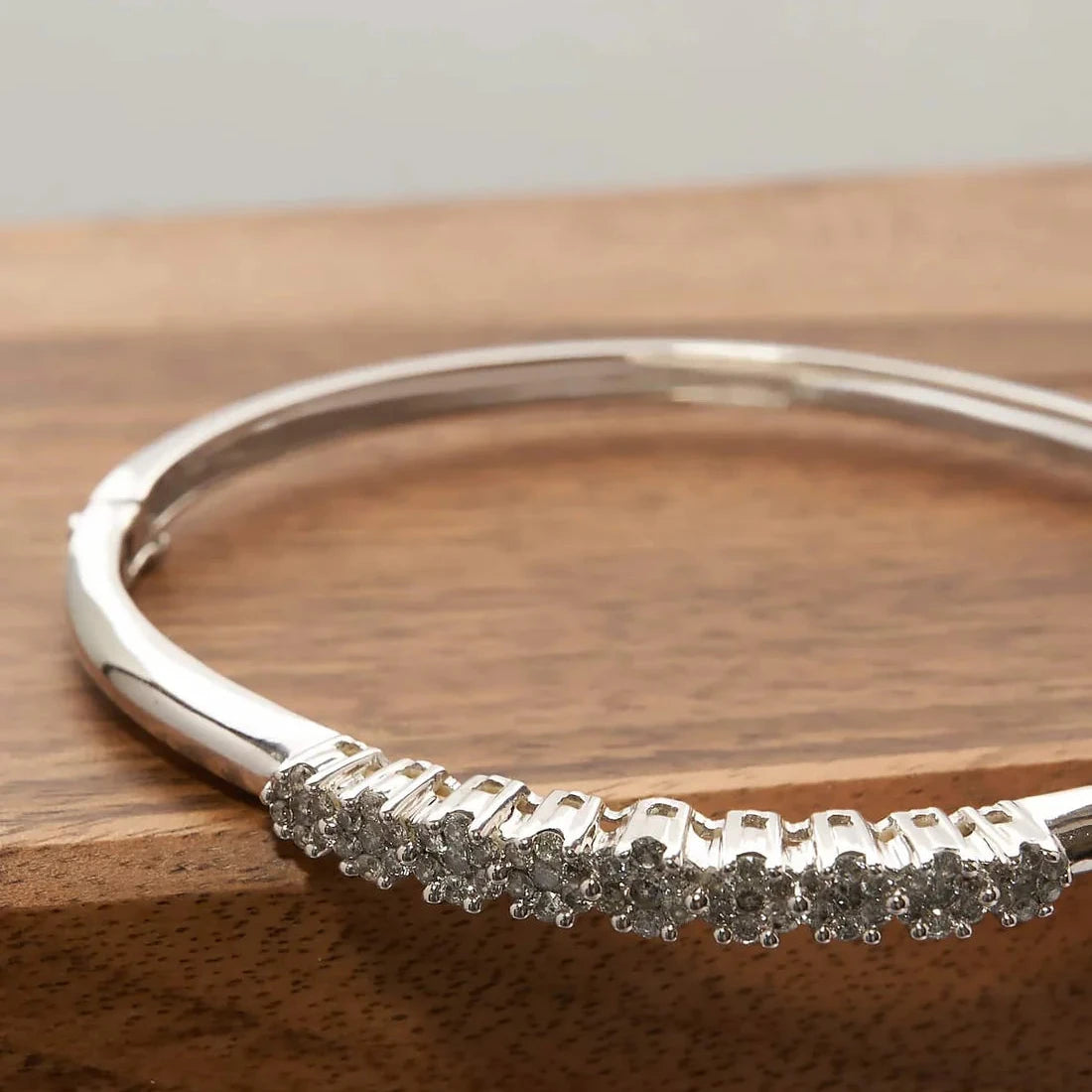 Gold Hard Bracelet with Diamonds