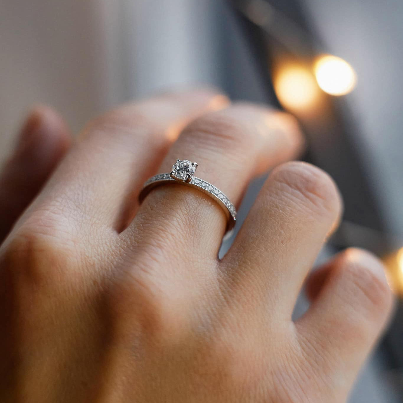 Gold Ring with Round Diamond 0,5 ct