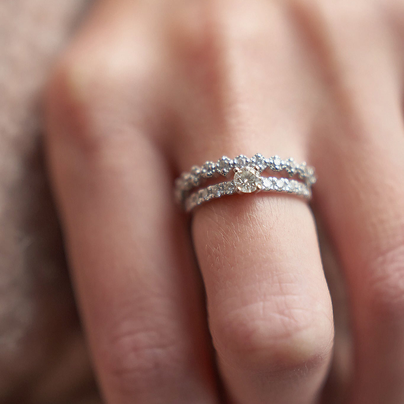 Gold Ring with Round Diamond 0,3 ct