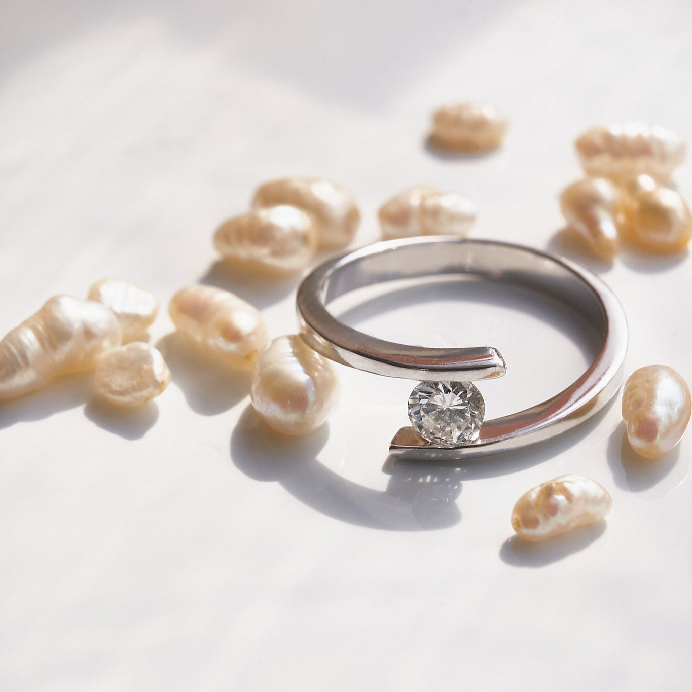 Gold Ring with Round Diamond 0,5 ct