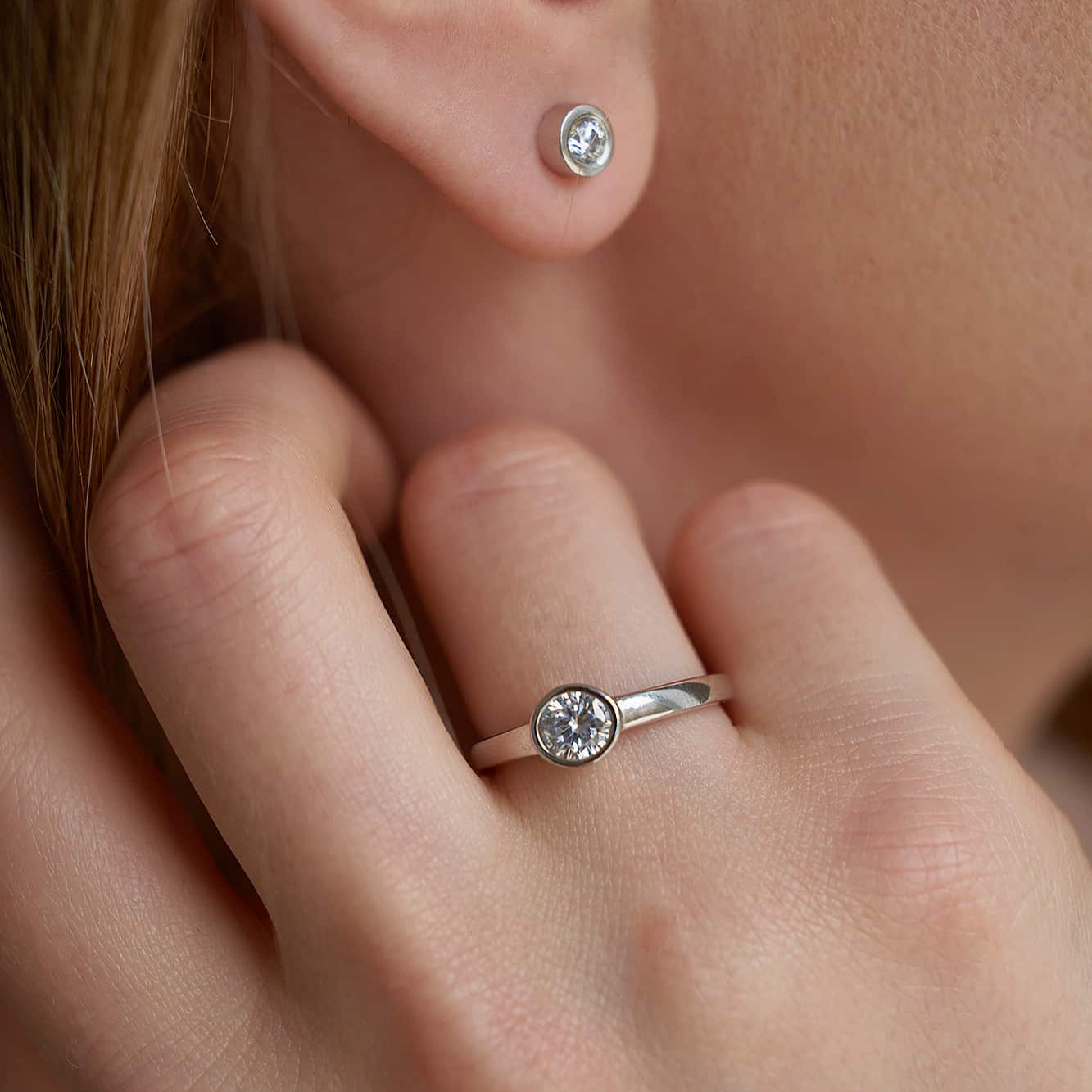 Gold Ring with Round Diamond 0,5 ct