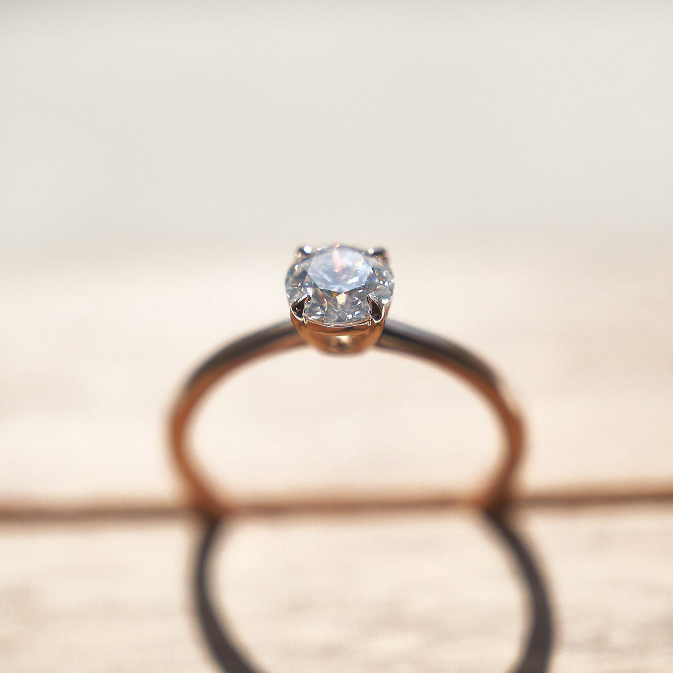 Gold Ring with Round Diamond 0,5 ct