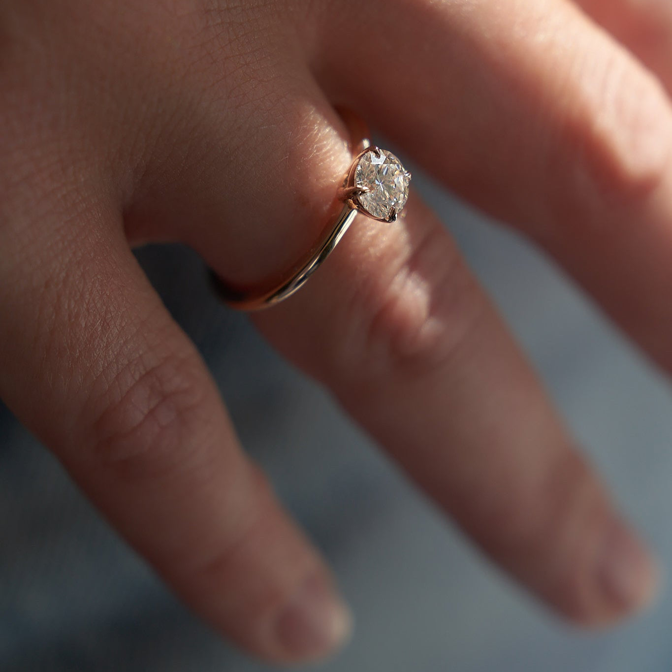 Gold Ring with Round Diamond 0,5 ct