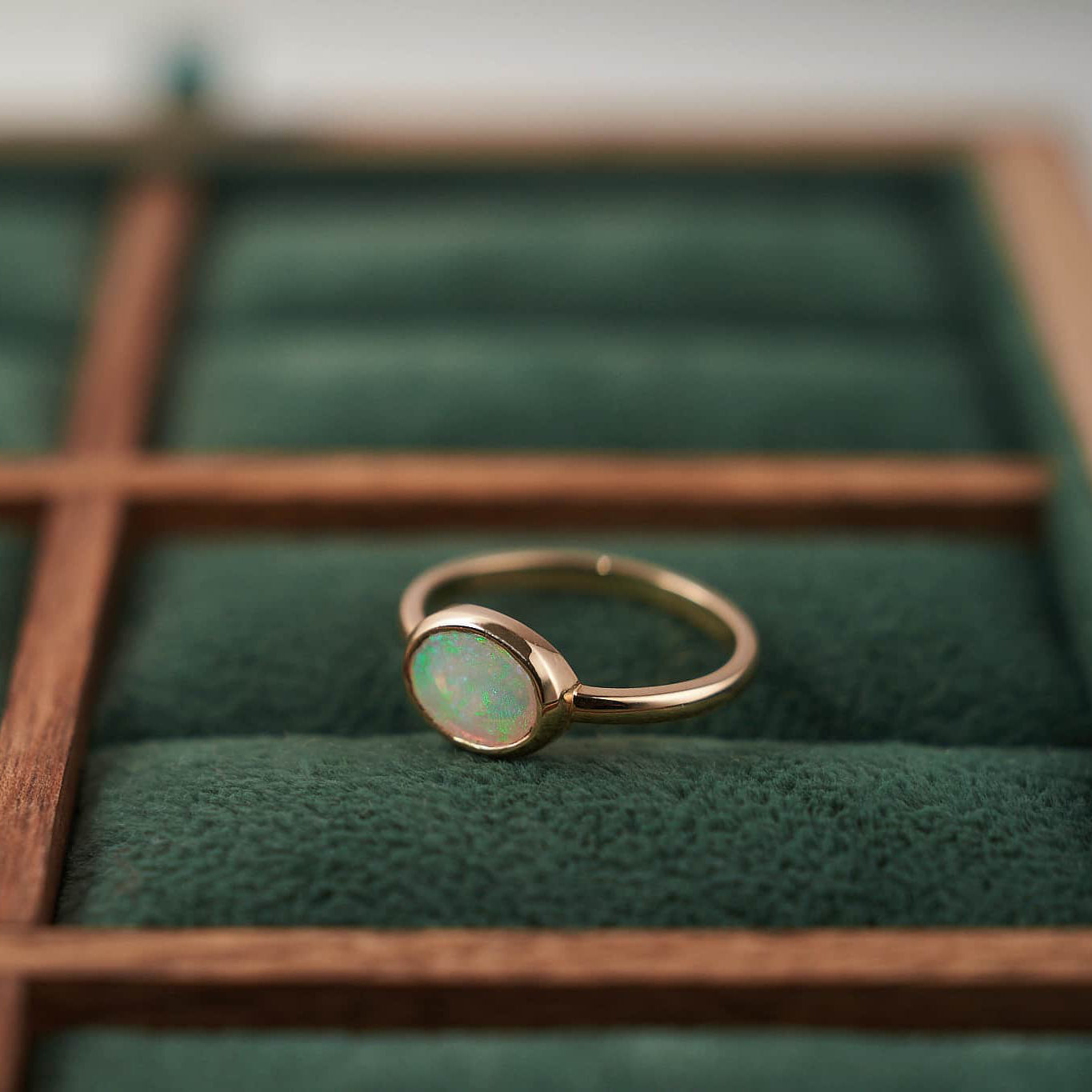 Gold Ring with Oval Opal
