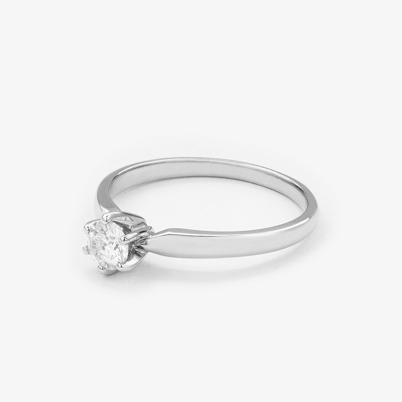 Gold Ring with Round Diamond 0,5 ct