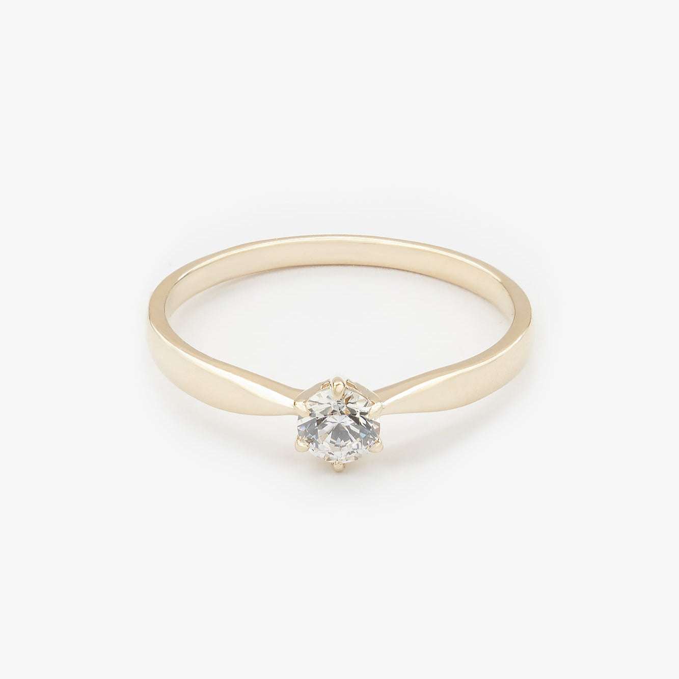 Gold Ring with Round Diamond 0,3 ct