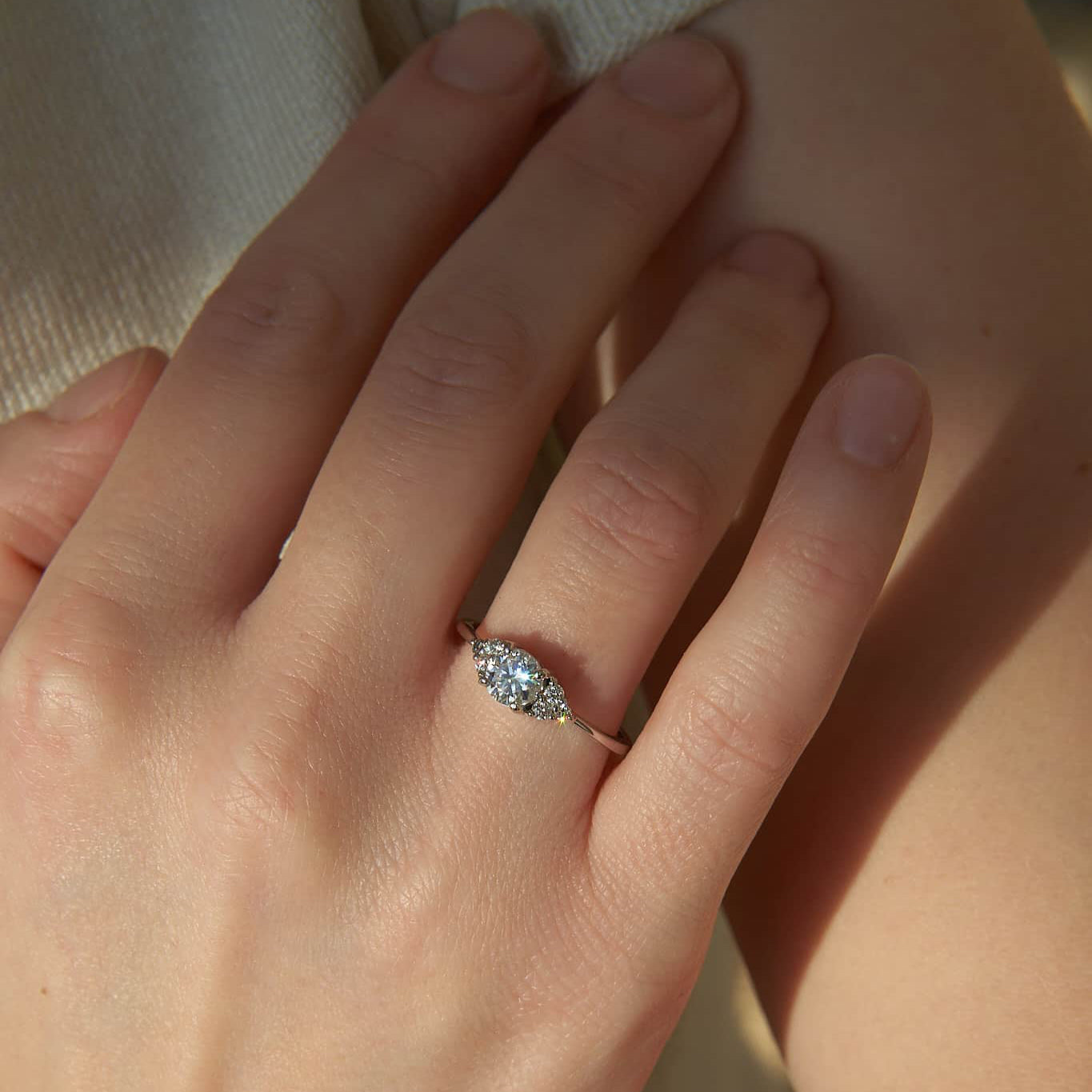 Gold Ring with Round Diamond 0,5 ct