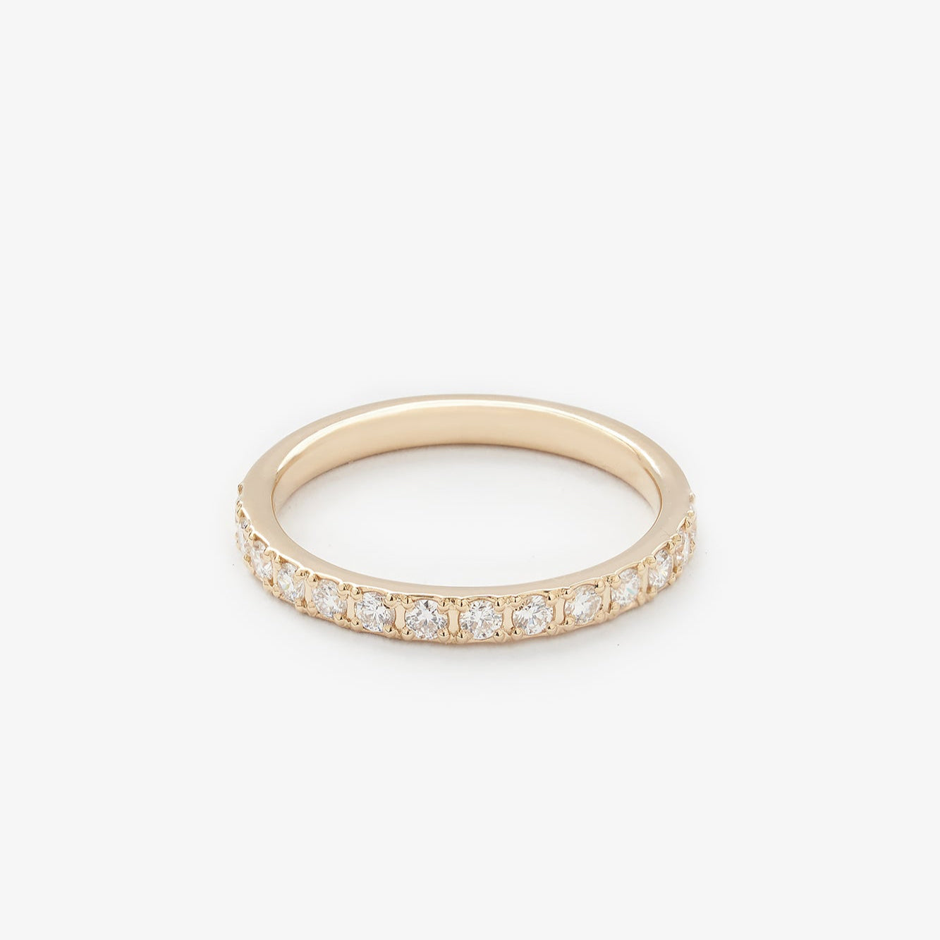 Gold Wedding band with diamonds