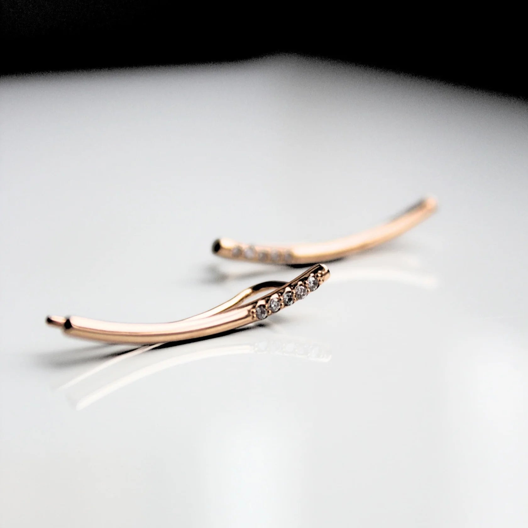 Gold Cuff Earrings with Diamonds