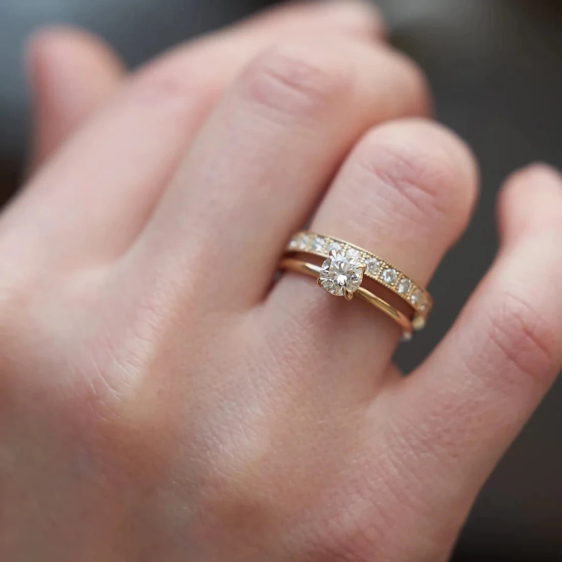 Gold Rings set with Diamonds