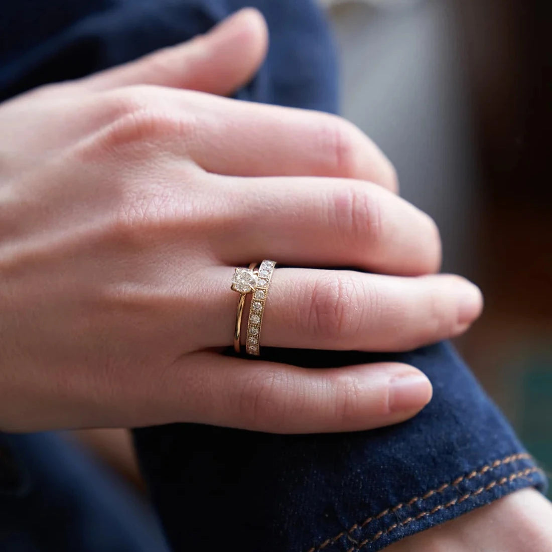 Gold Rings set with Diamonds