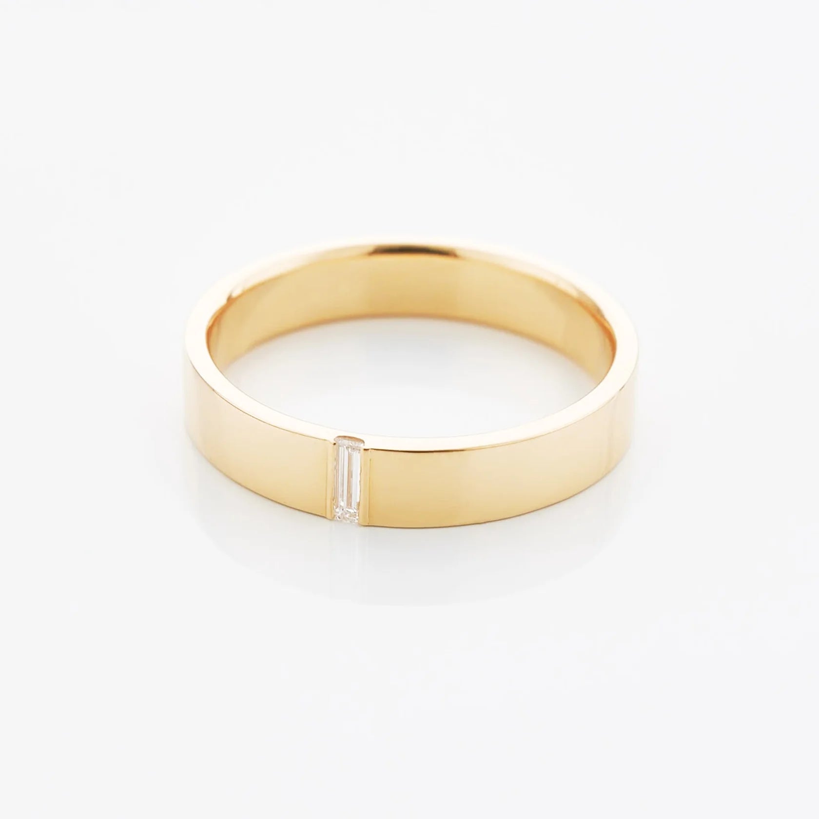 Gold Ring with Baguette Diamond