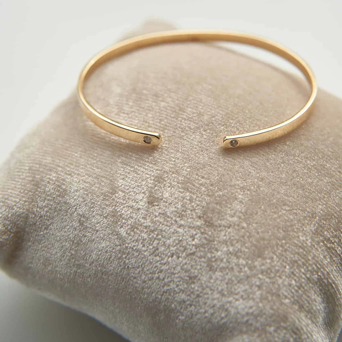 Gold Open Bracelet with Diamonds