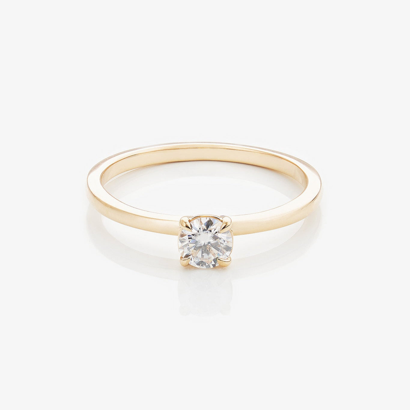 Gold Ring with Round Diamond 0,3 ct