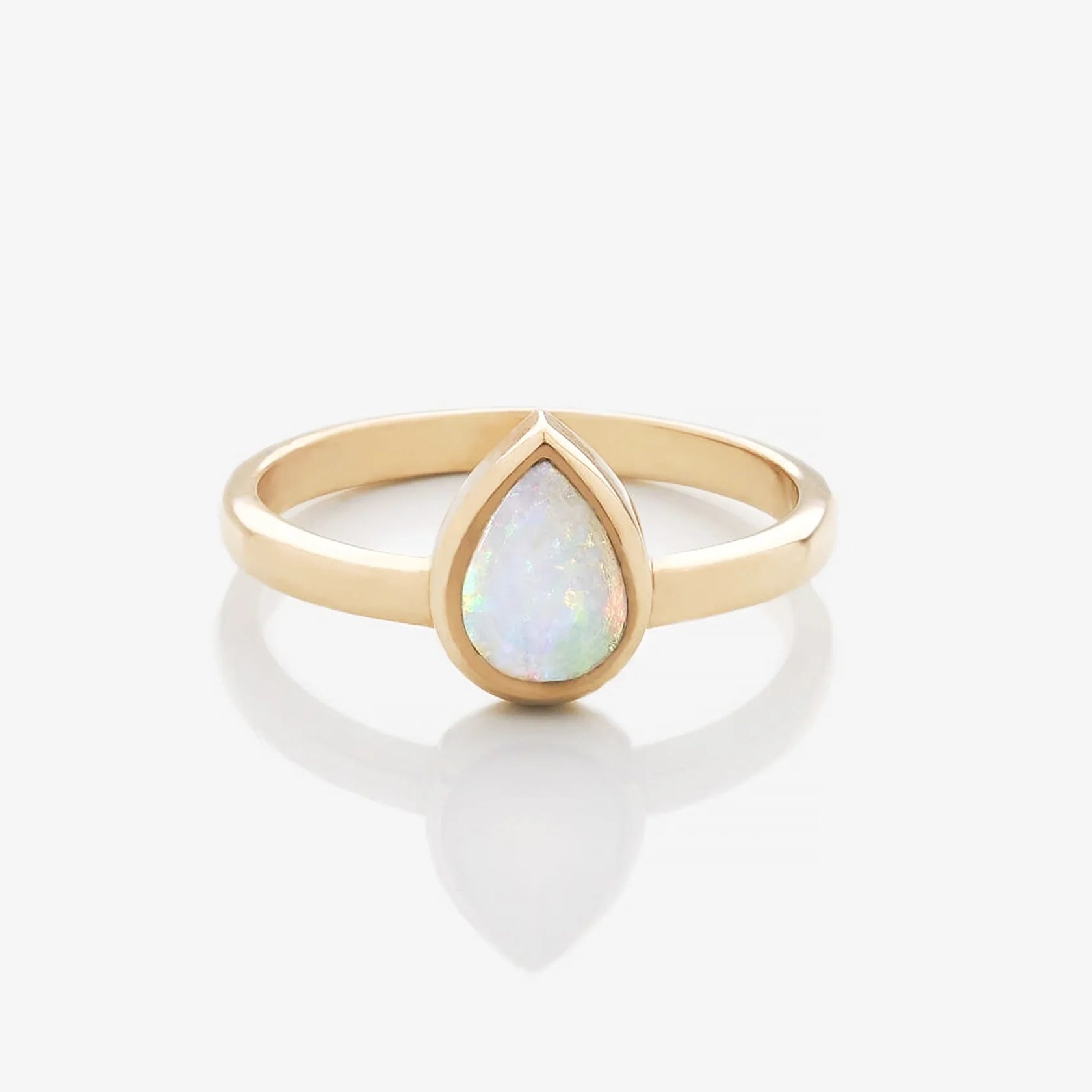 Gold Ring with Pear Opal