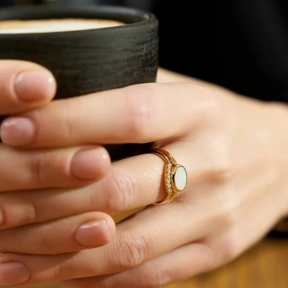 Gold Ring with Oval Opal