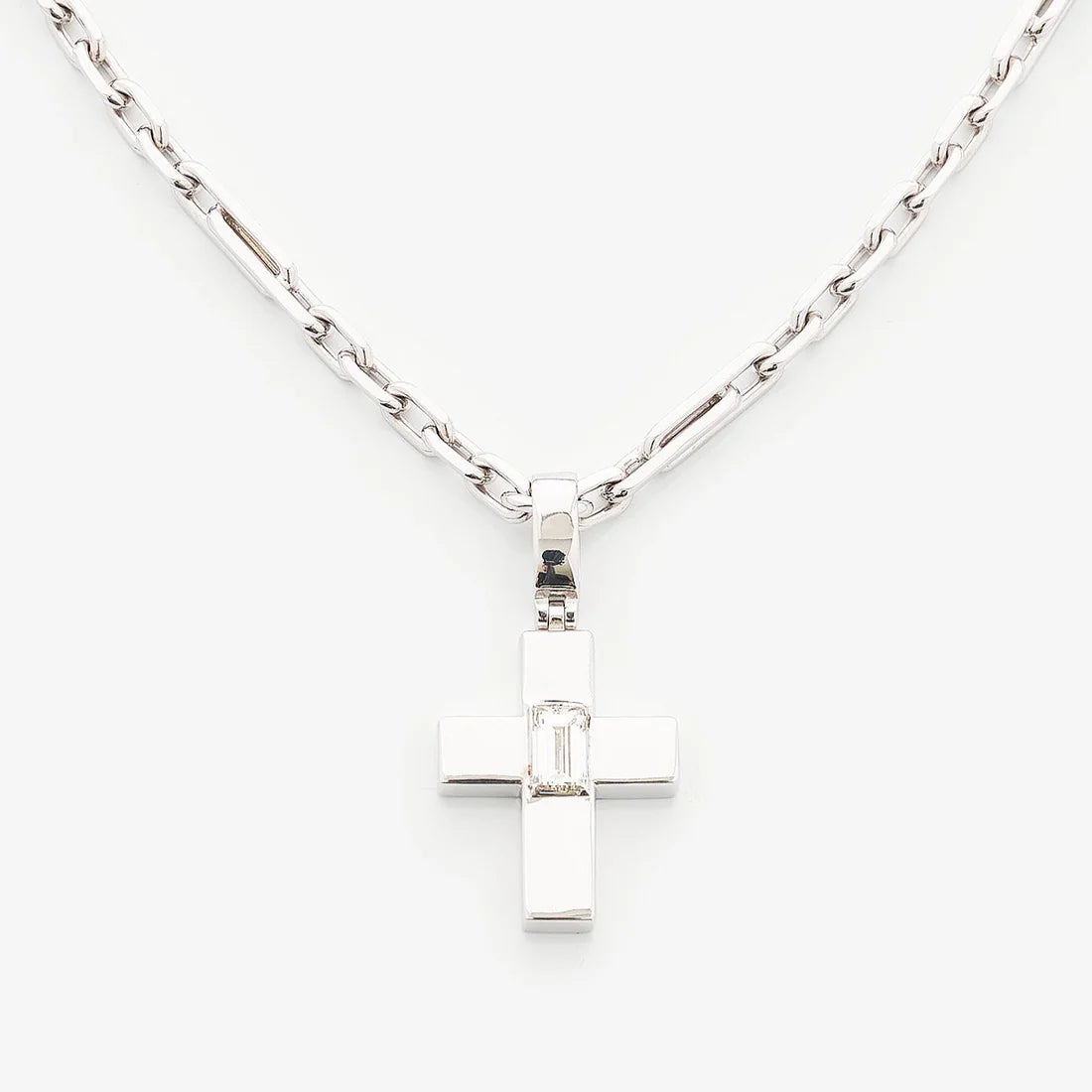 Gold Necklace with Baguette Diamond 0,5 ct