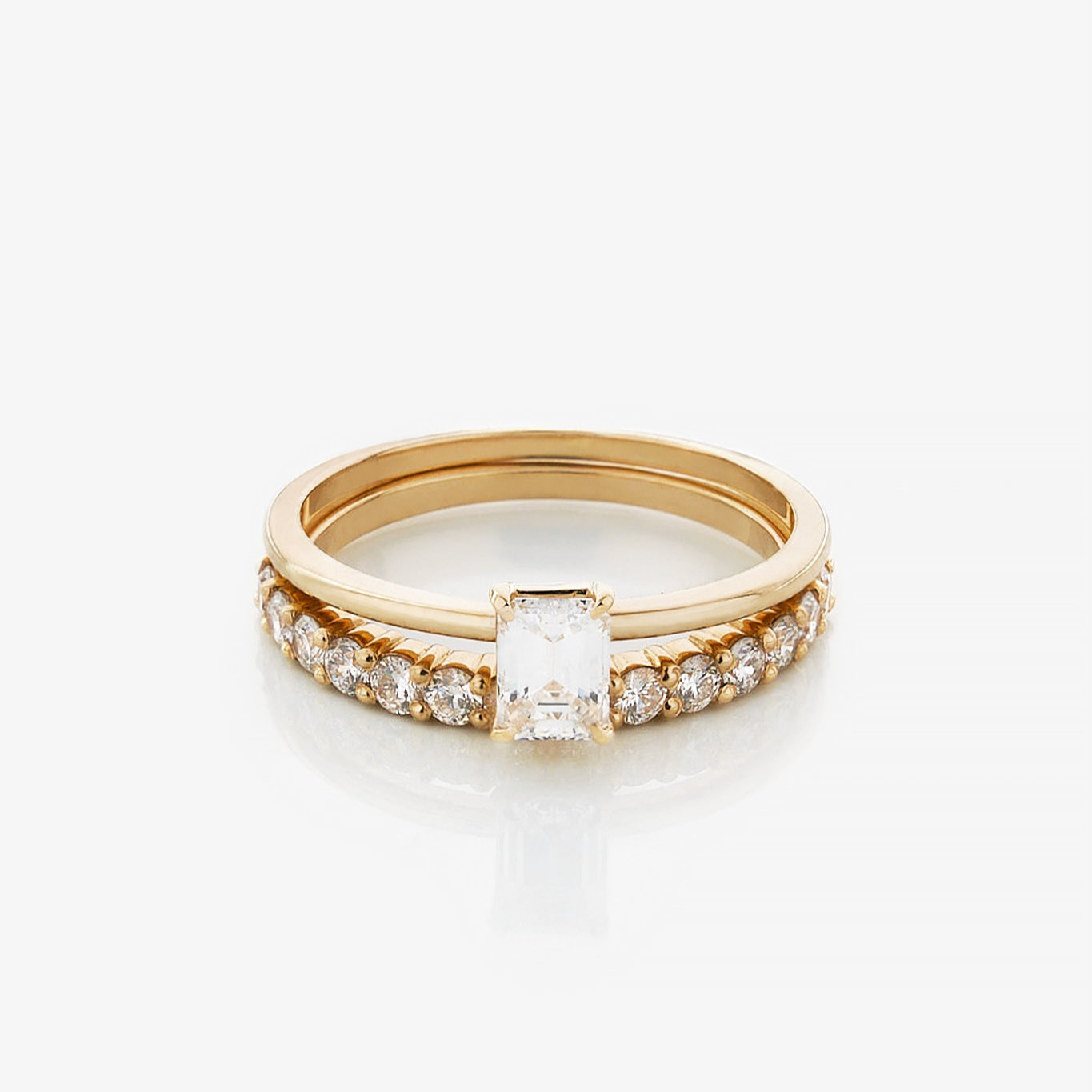 Gold Ring with Emerald Diamond 0,3 ct