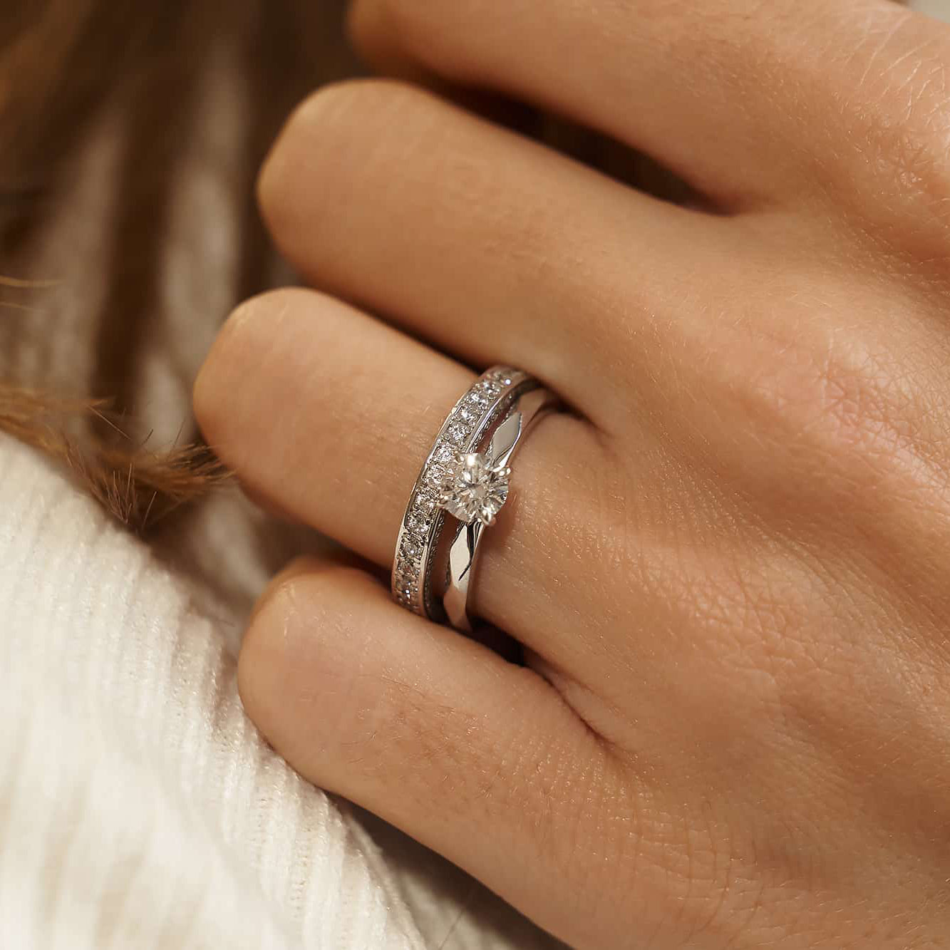 Gold Ring with Round Diamond 0,5 ct