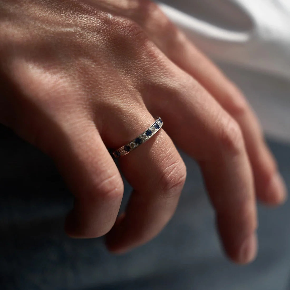 Gold Ring with Sapphires and Diamonds