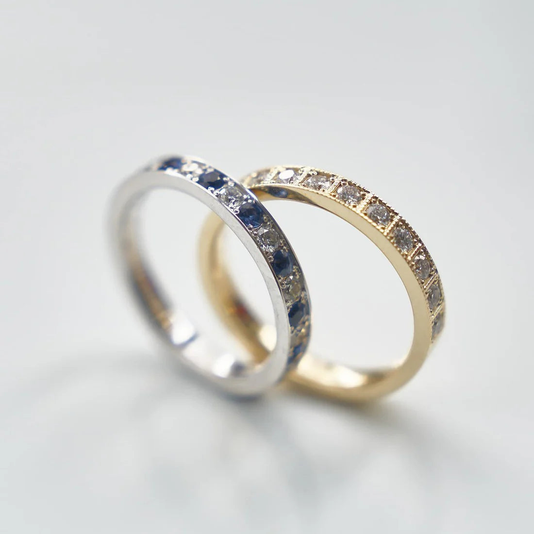 Gold Ring with Sapphires and Diamonds