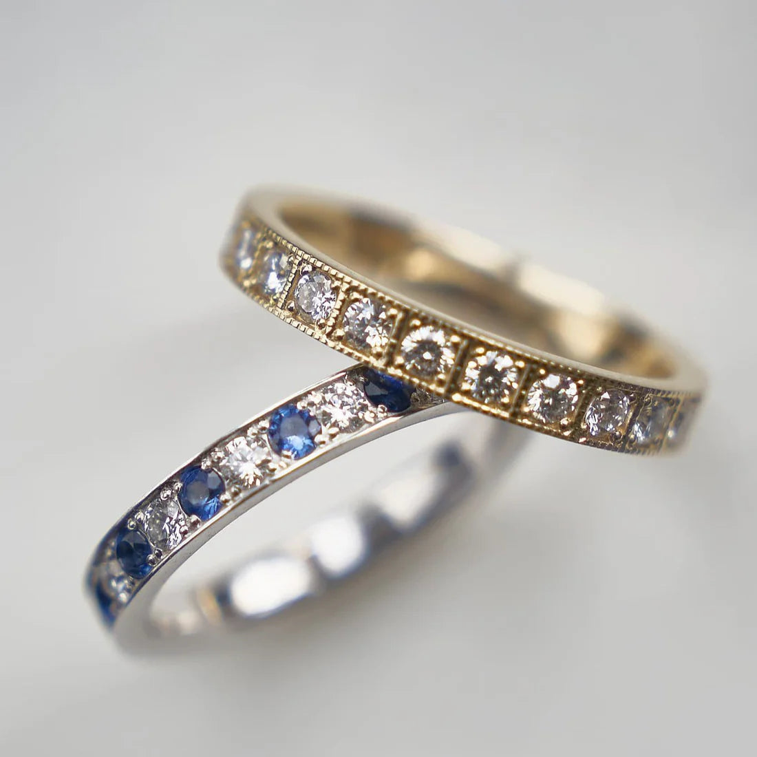 Gold Ring with Sapphires and Diamonds